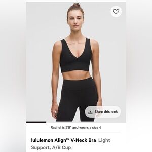 Lululemon Black V-Neck Yoga Bra